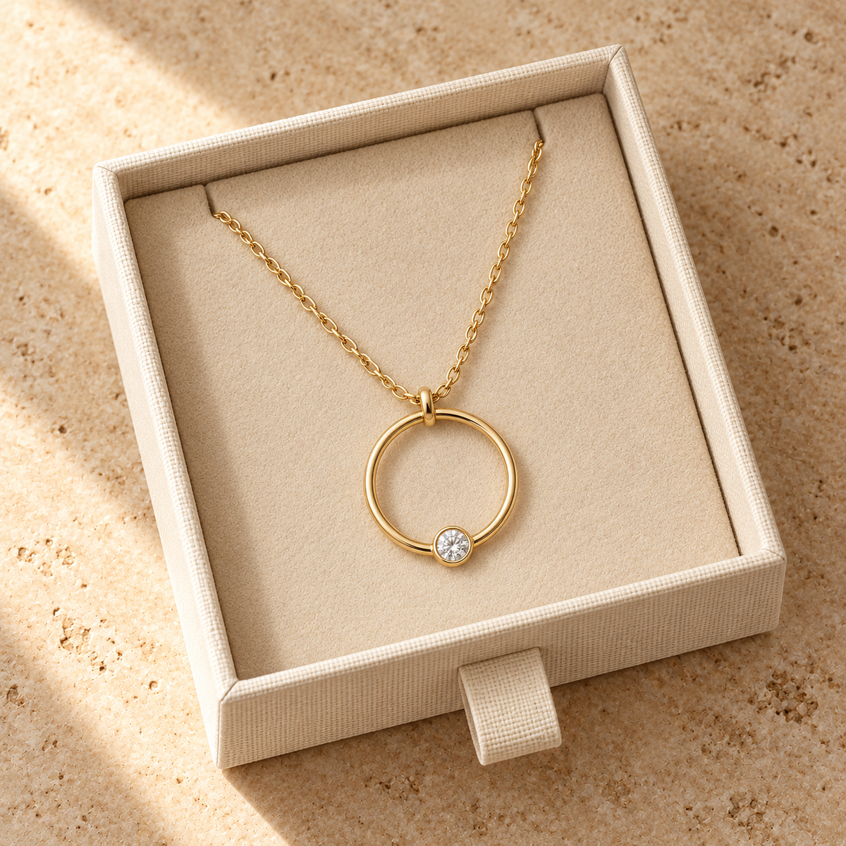 Lunelle Open-Circle Moissanite Necklace