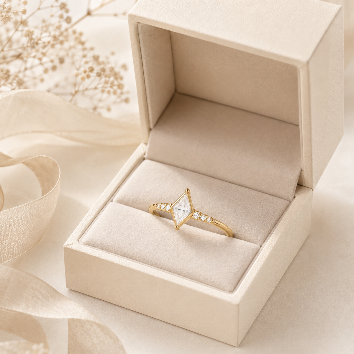 Veyra Kite-Cut Moissanite Pavé Ring
