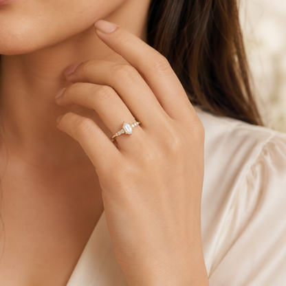 Elowen Hex-Cut Moissanite Ring