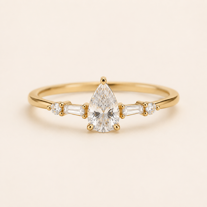 Serelle Pear-Cut Moissanite Ring