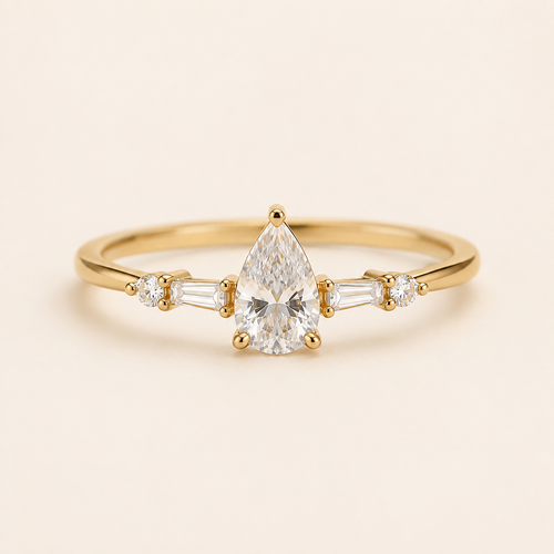 Serelle Pear-Cut Moissanite Ring