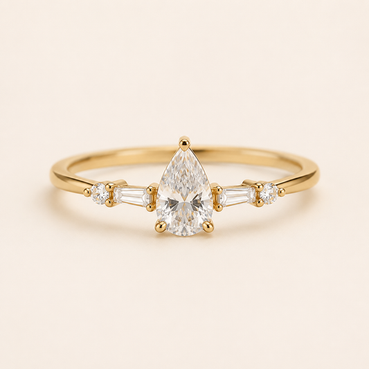 Serelle Pear-Cut Moissanite Ring