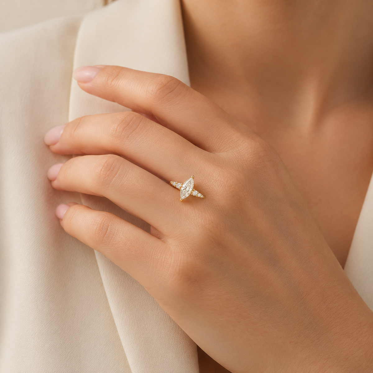 Mirelle Marquise Moissanite Ring