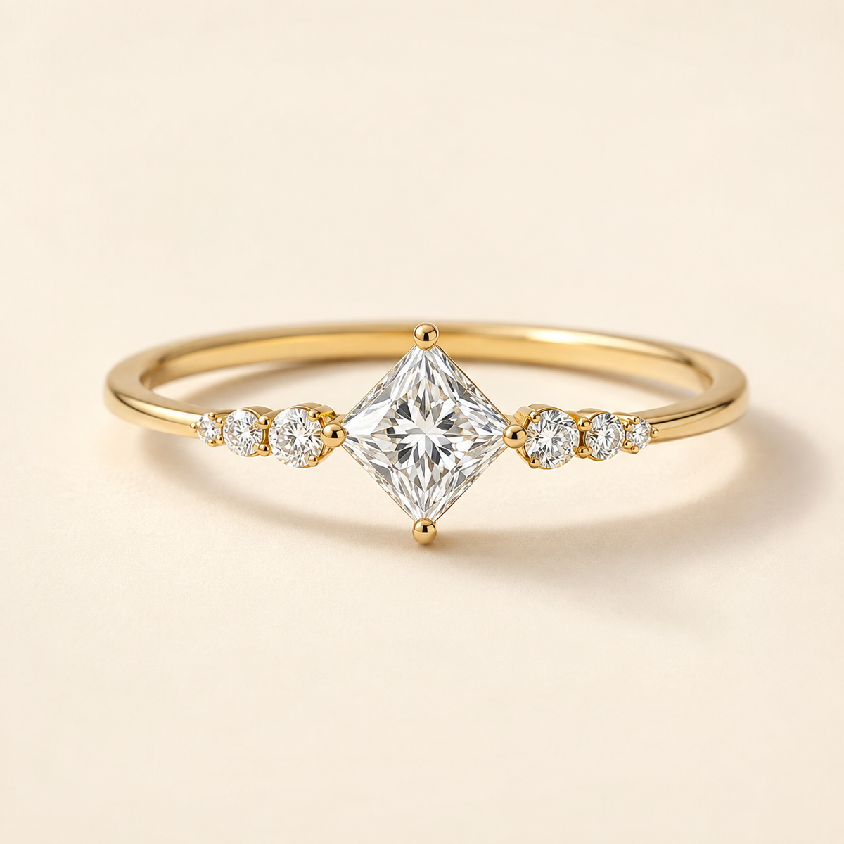 Aveline Princess-Cut Moissanite Ring