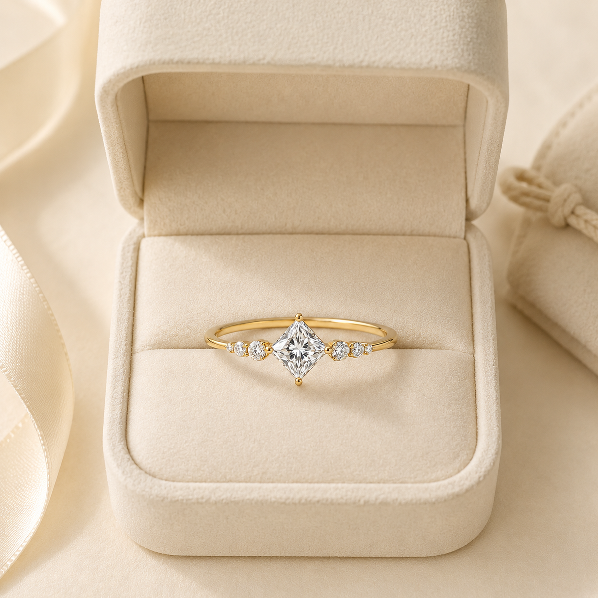 Aveline Princess-Cut Moissanite Ring