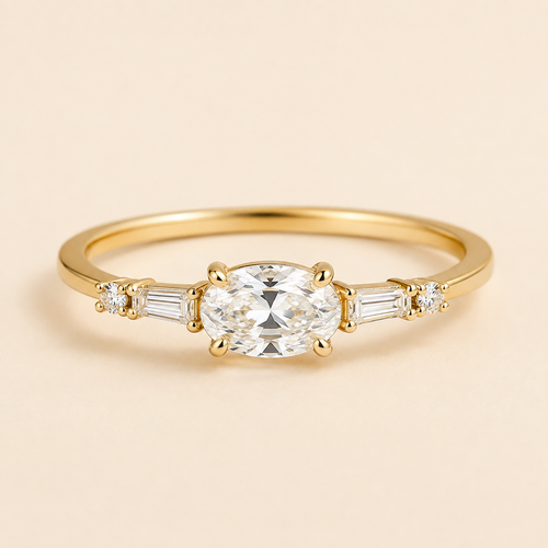 Amielle Oval-Cut Moissanite Ring