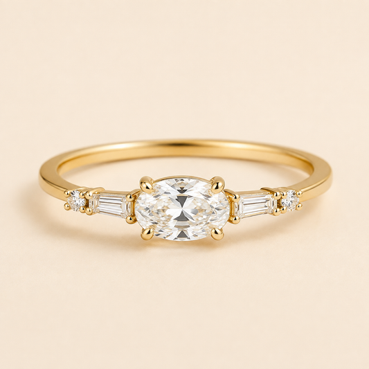 Amielle Oval-Cut Moissanite Ring