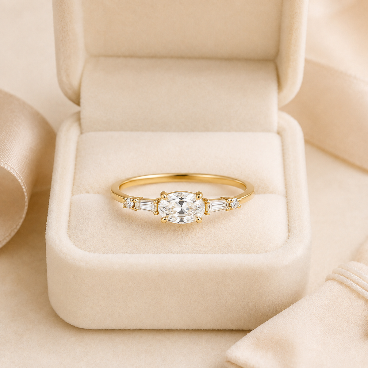 Amielle Oval-Cut Moissanite Ring