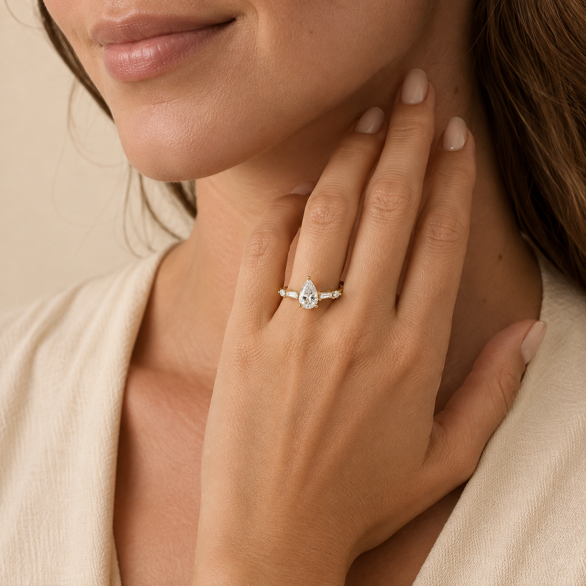 Serelle Pear-Cut Moissanite Ring