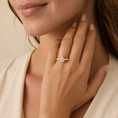 Serelle Pear-Cut Moissanite Ring