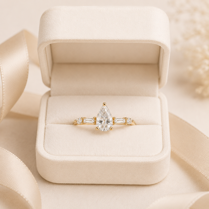 Serelle Pear-Cut Moissanite Ring