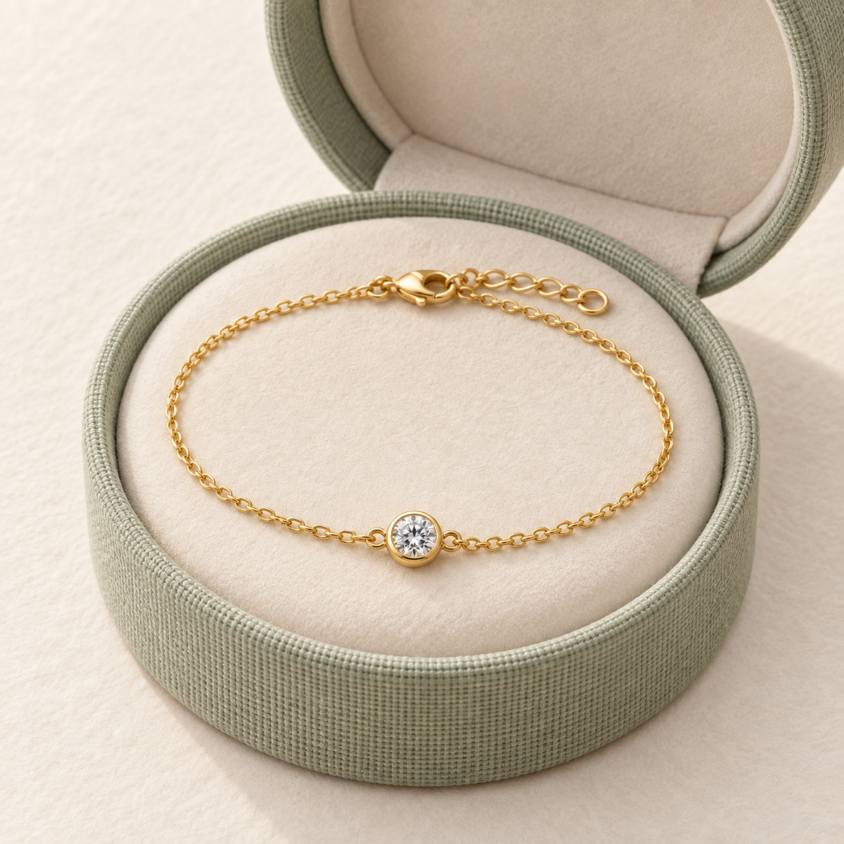 Aurelia Round Bezel Moissanite Bracelet