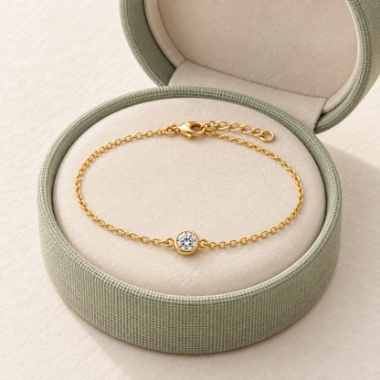 Aurelia Round Bezel Moissanite Bracelet