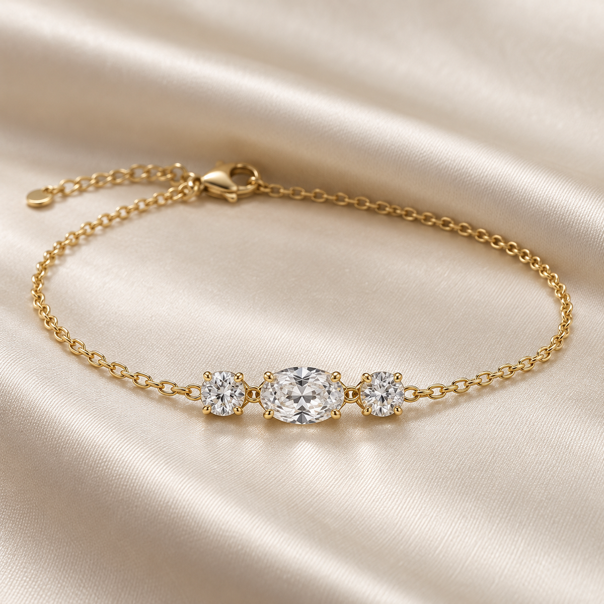 Mirabel Oval Trio Moissanite Bracelet