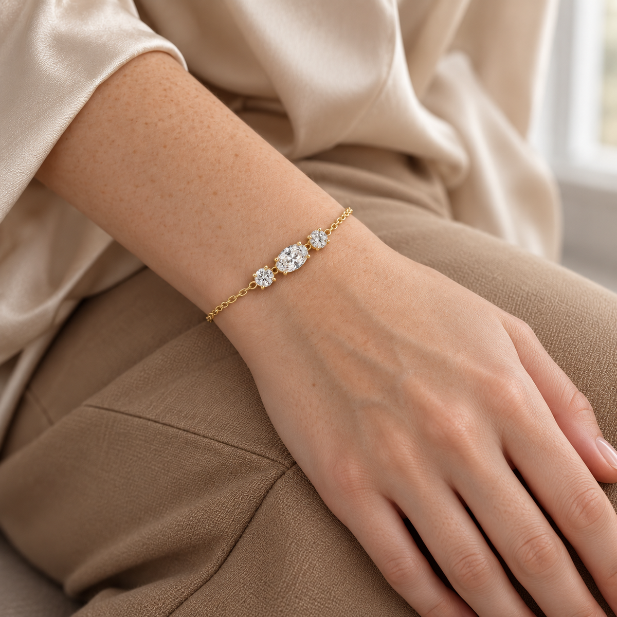 Mirabel Oval Trio Moissanite Bracelet