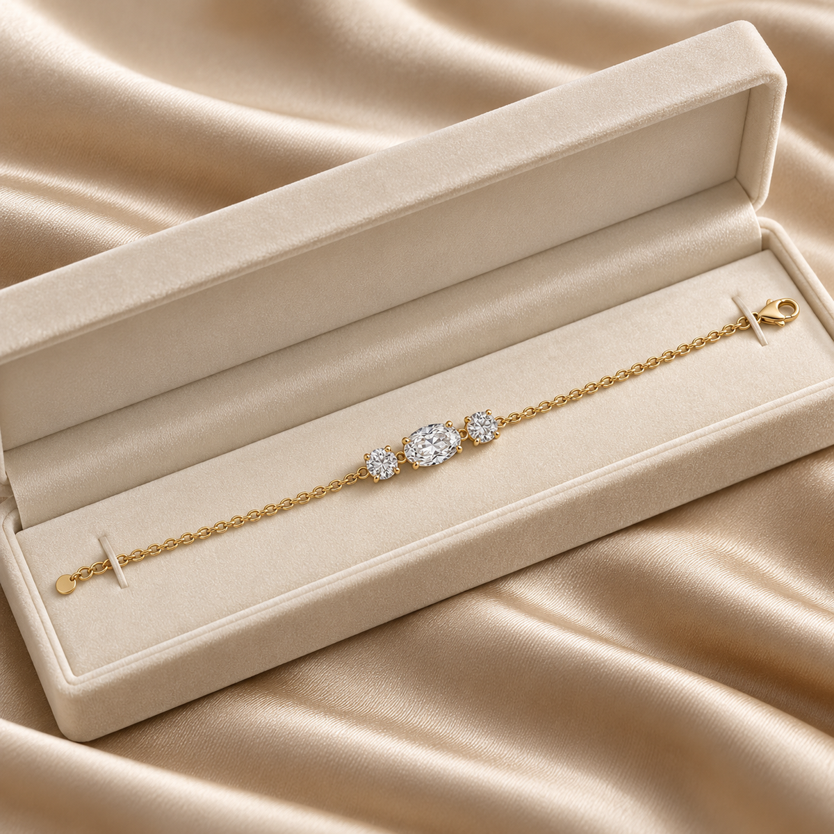 Mirabel Oval Trio Moissanite Bracelet