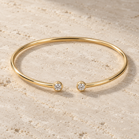 Maelle Twin-Bezel Moissanite Cuff
