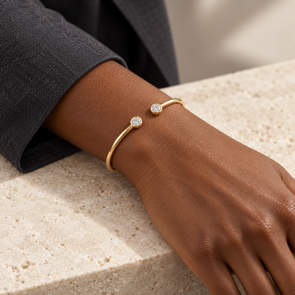 Maelle Twin-Bezel Moissanite Cuff