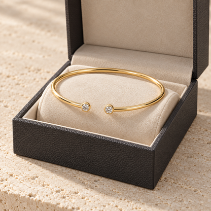 Maelle Twin-Bezel Moissanite Cuff