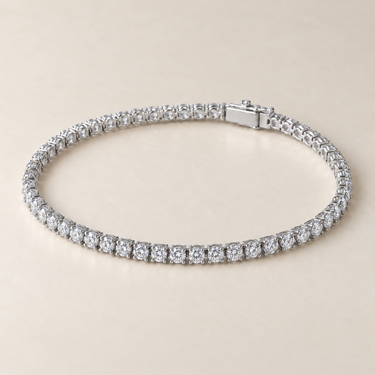 Iselle Round Moissanite Tennis Bracelet