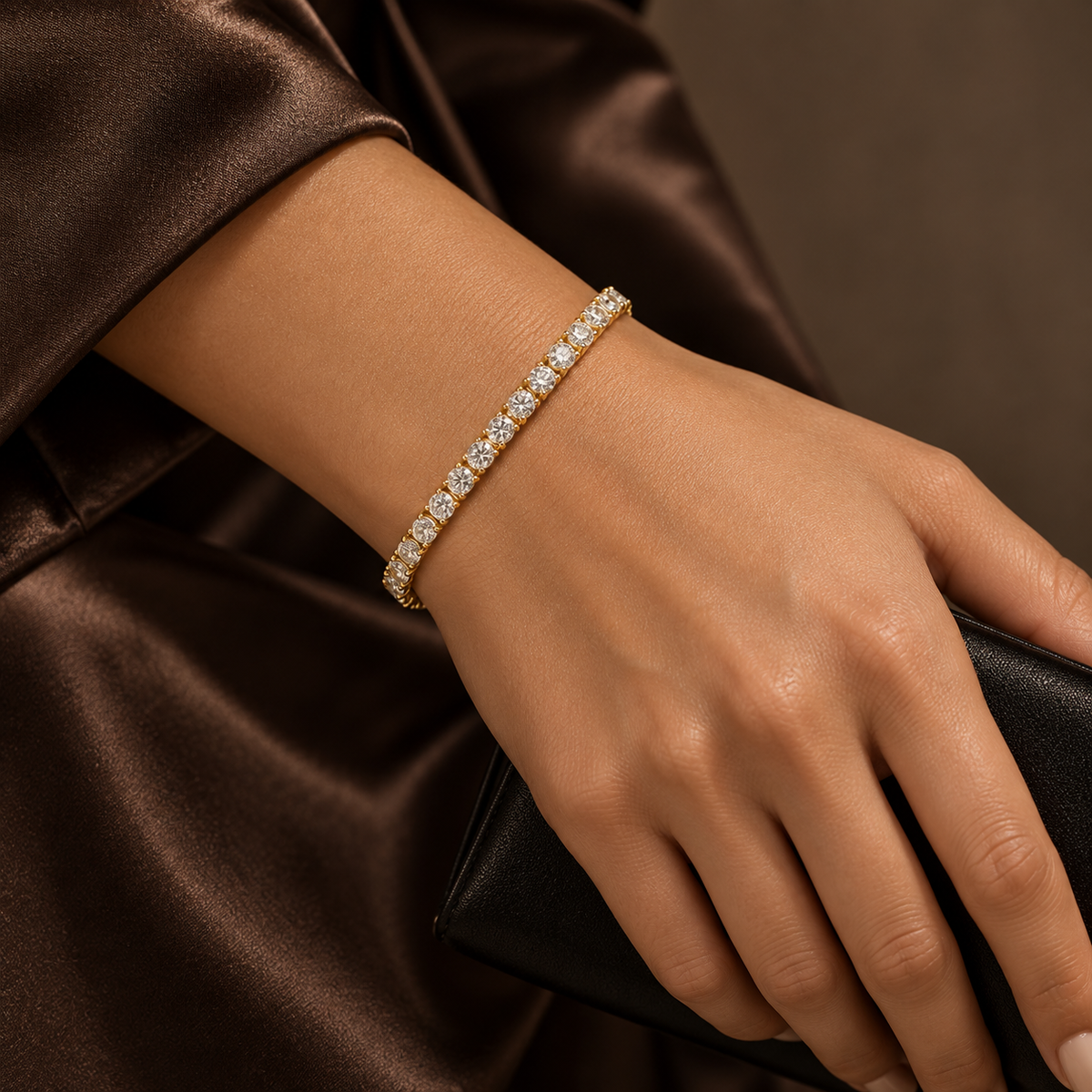Iselle Round Moissanite Tennis Bracelet