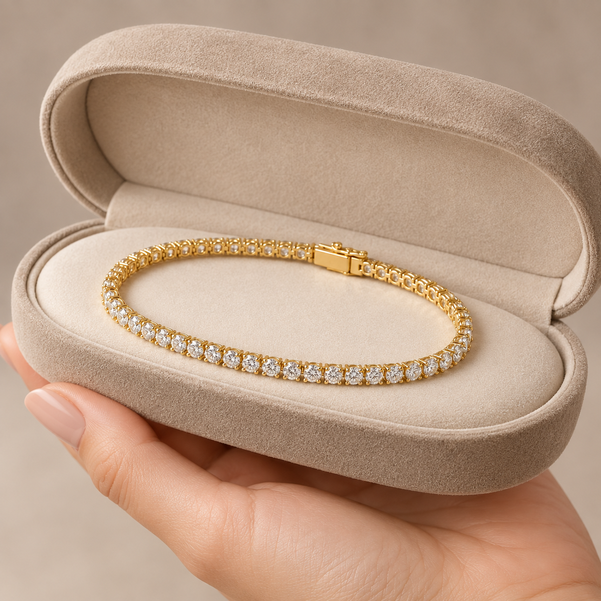 Iselle Round Moissanite Tennis Bracelet