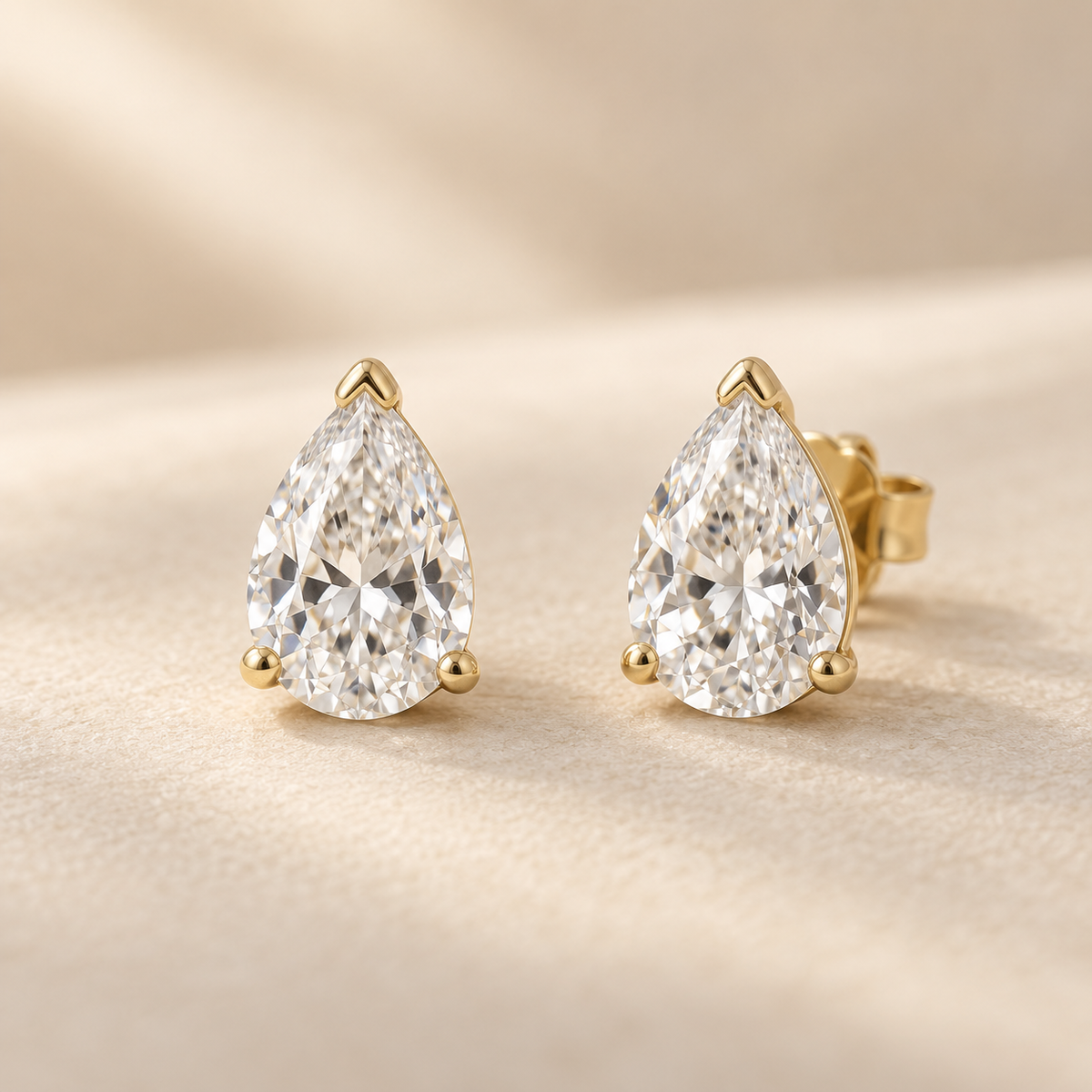 Aurelle Pear-Cut Moissanite Stud Earrings