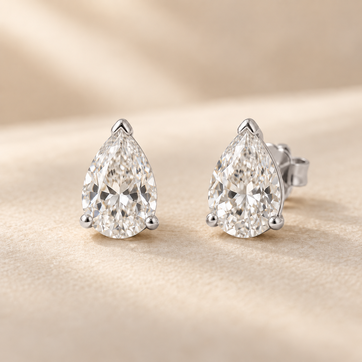 Aurelle Pear-Cut Moissanite Stud Earrings