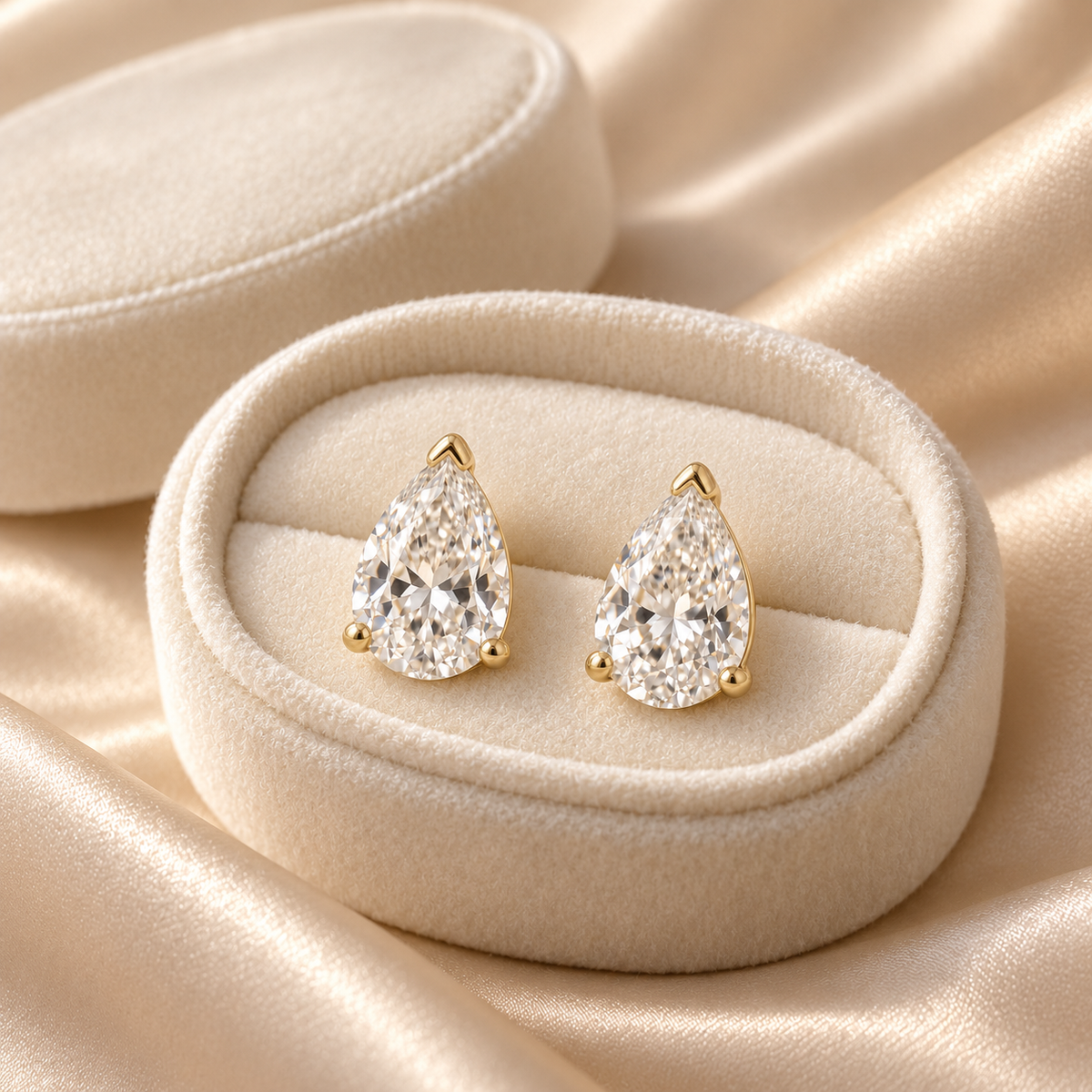 Aurelle Pear-Cut Moissanite Stud Earrings