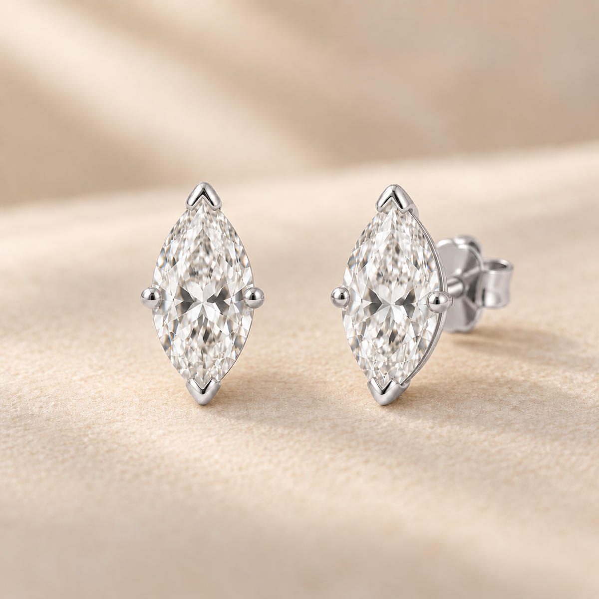 Liora Marquise-Cut Moissanite Stud Earrings