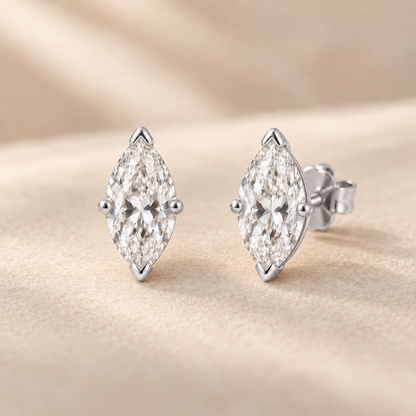 Liora Marquise-Cut Moissanite Stud Earrings