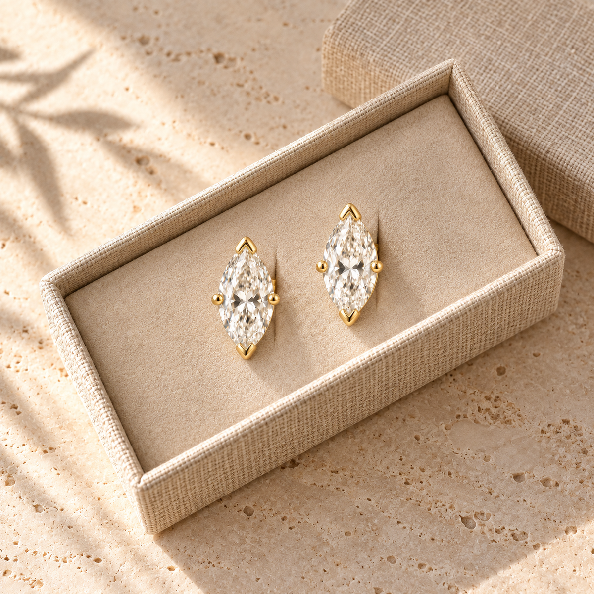 Liora Marquise-Cut Moissanite Stud Earrings