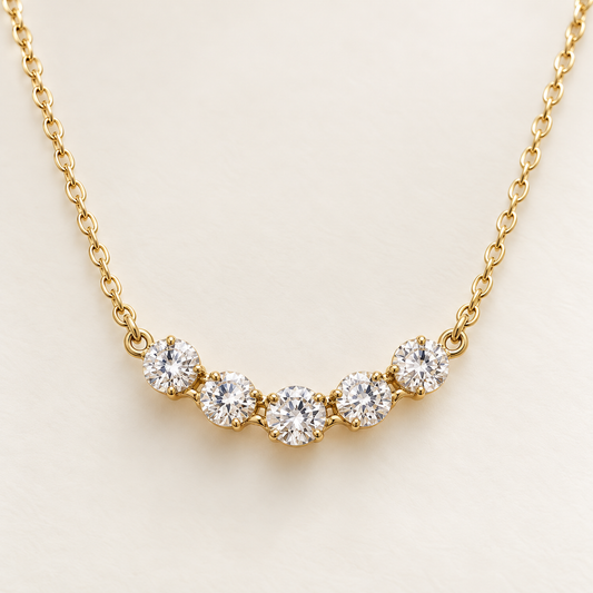Virelle Five-Stone Arc Moissanite Necklace