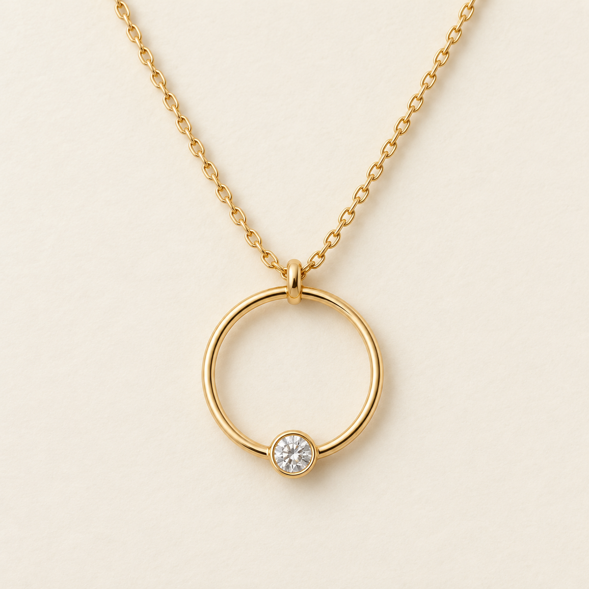 Lunelle Open-Circle Moissanite Necklace