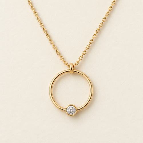 Lunelle Open-Circle Moissanite Necklace