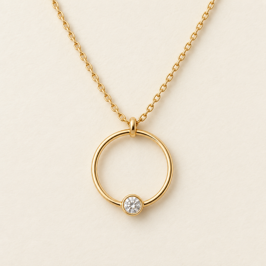 Lunelle Open-Circle Moissanite Necklace