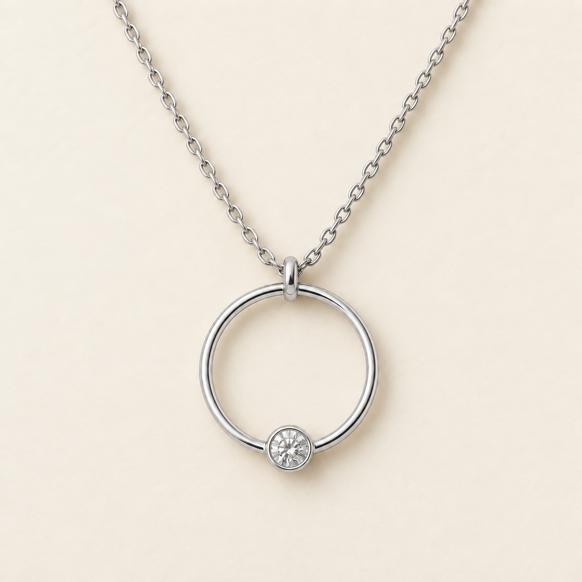 Lunelle Open-Circle Moissanite Necklace