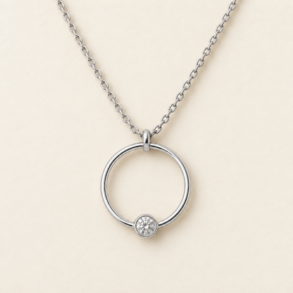 Lunelle Open-Circle Moissanite Necklace