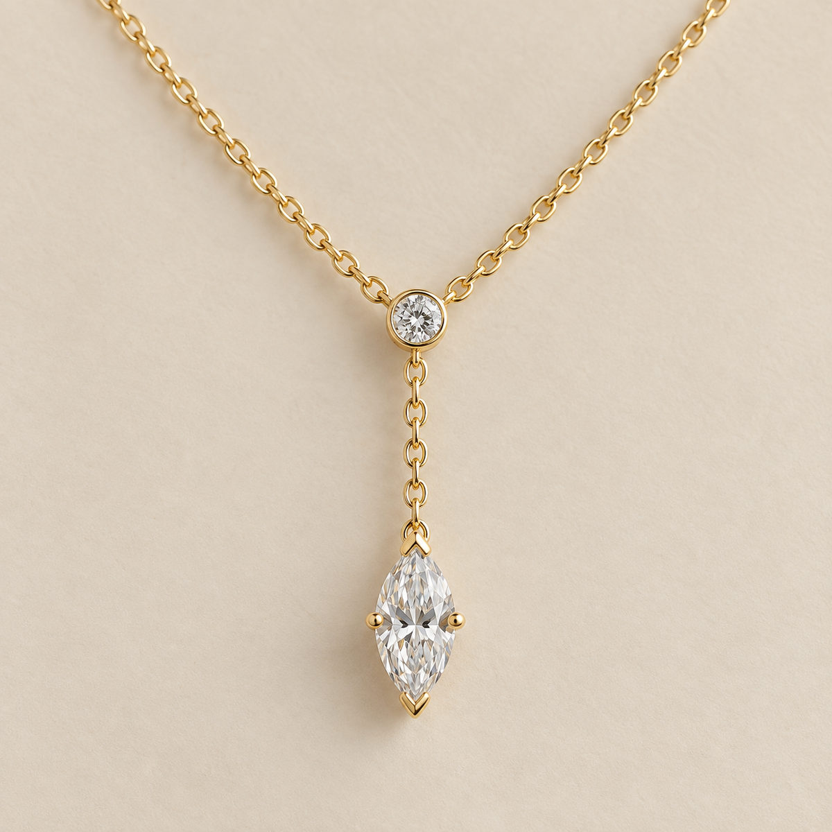Sereine Marquise Y-Drop Moissanite Necklace