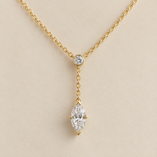 Sereine Marquise Y-Drop Moissanite Necklace