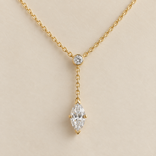 Sereine Marquise Y-Drop Moissanite Necklace