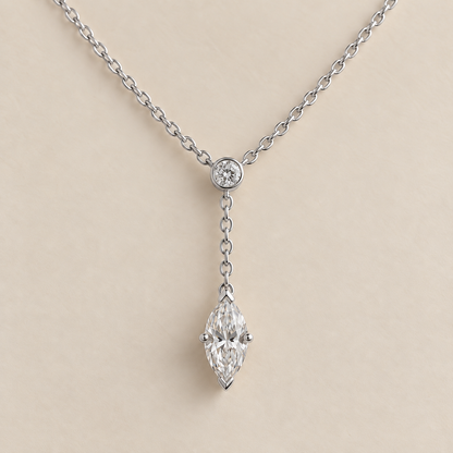 Sereine Marquise Y-Drop Moissanite Necklace